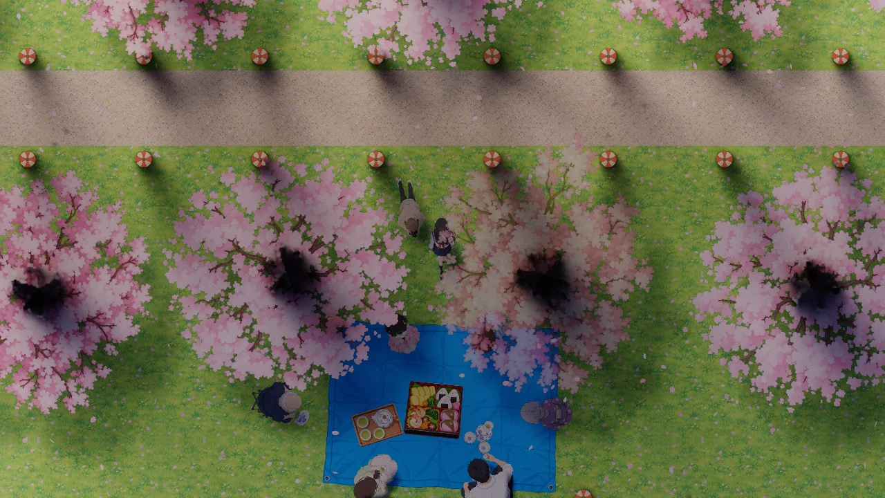 The same Sakura frame using the default lighting style